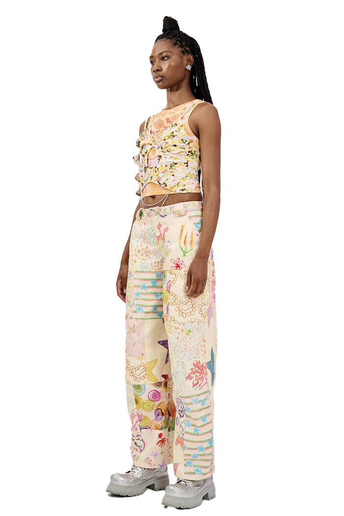 Pants Patchwork Lawn Doodle