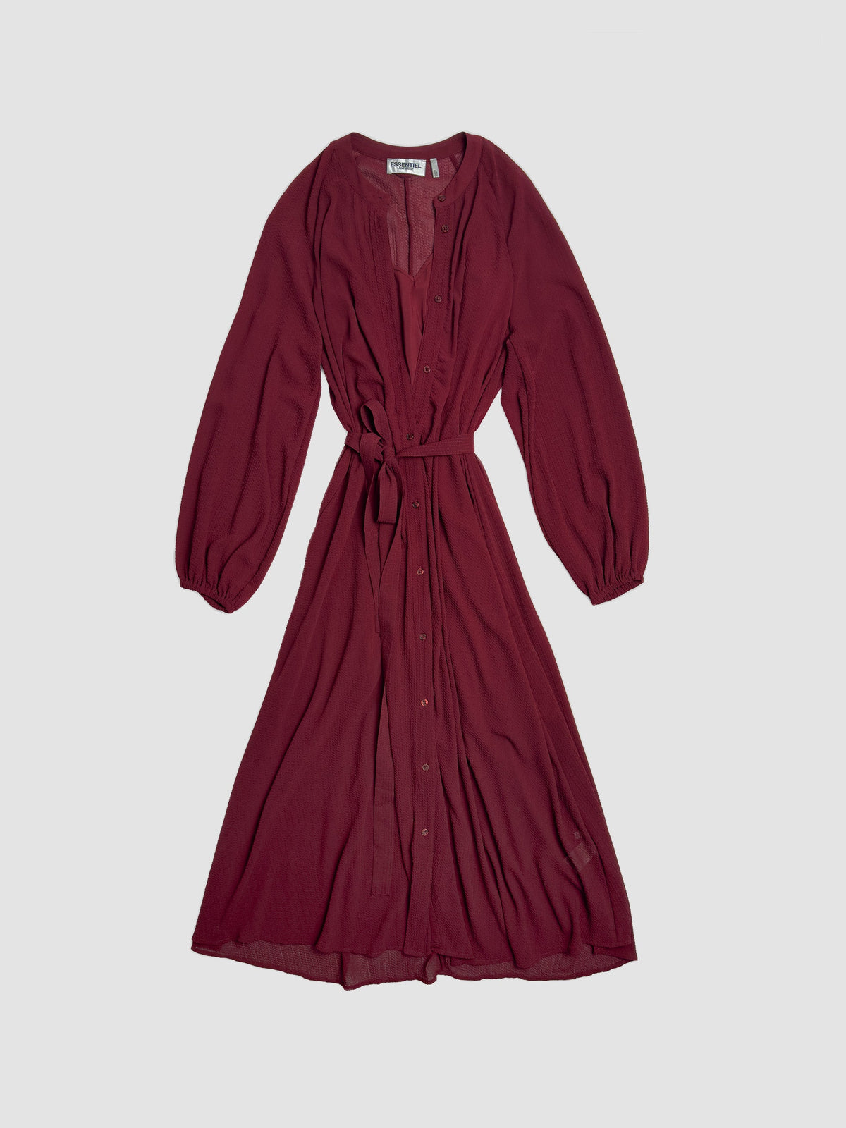Dress Burgundy Belted
