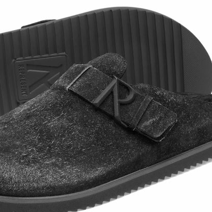 Slippers Hairy Off Black