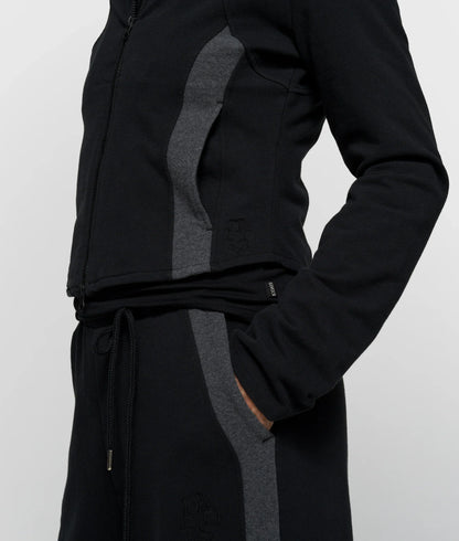 Hoodie Slim Zip Black