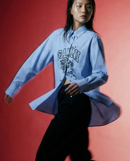 Shirt Stripe Logo Blue
