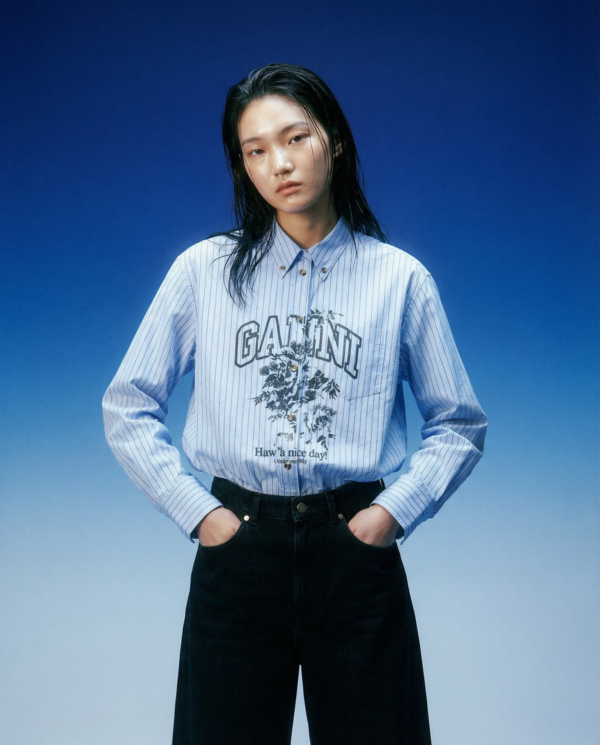 Shirt Stripe Logo Blue