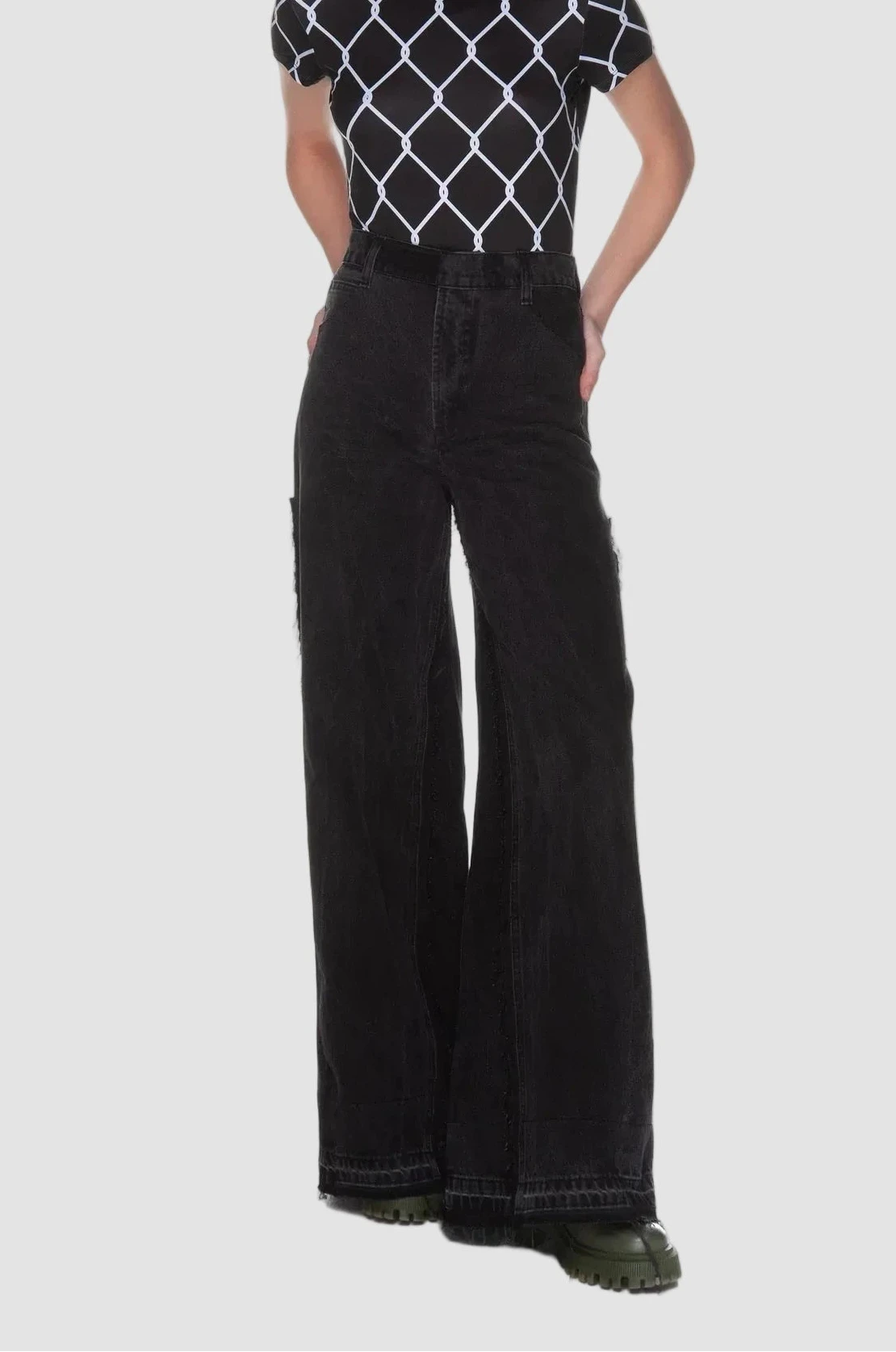 Jeans Reworked Wide Black