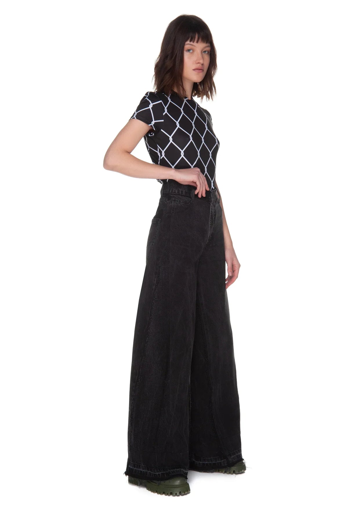 Jeans Reworked Wide Black