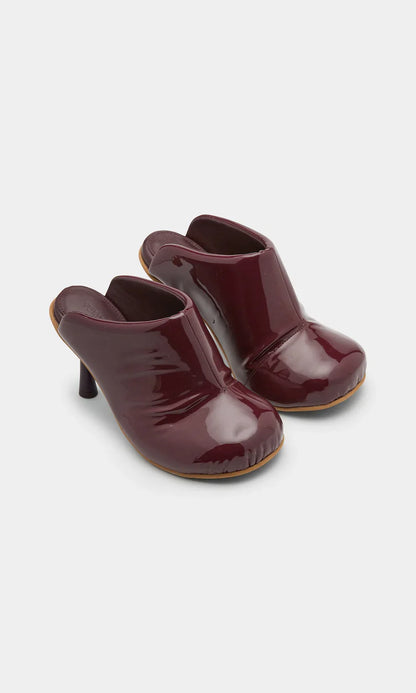 Heels Puffy Mule Shiny