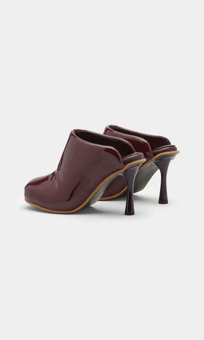 Heels Puffy Mule Shiny