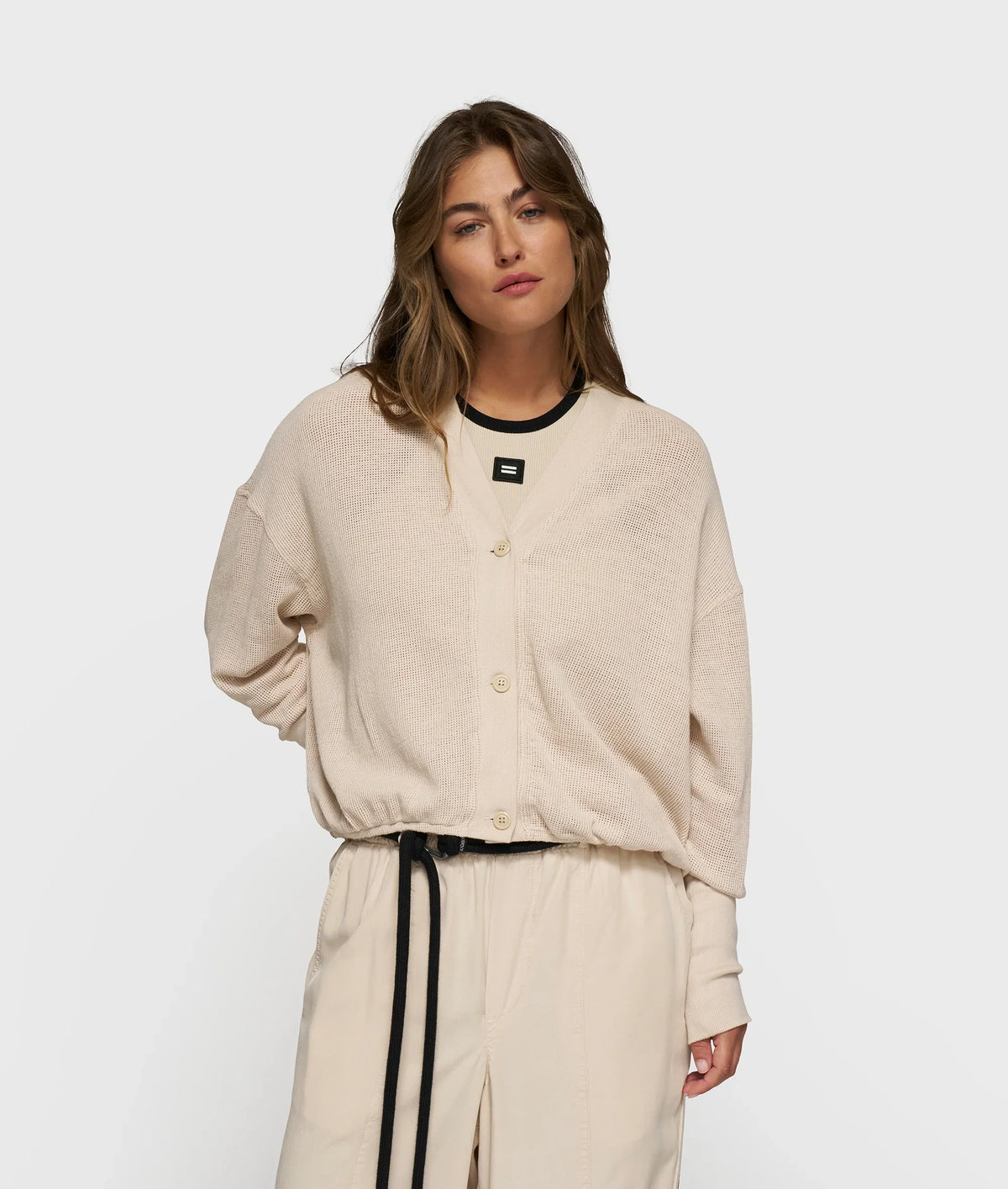 Cardigan V-Neck Mesh