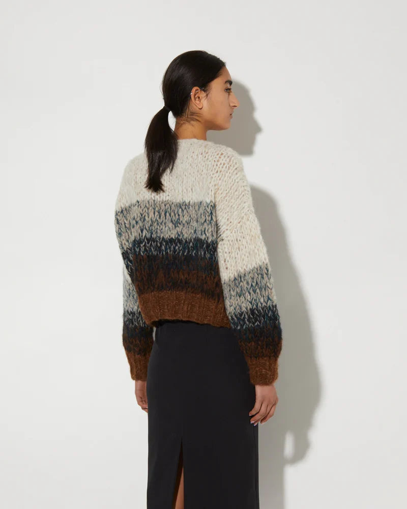 Sweater V-Neck Brown Ombre