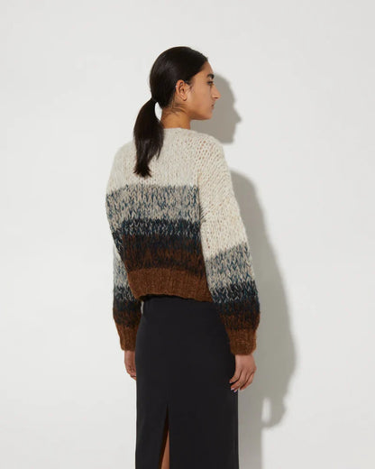 Sweater V-Neck Brown Ombre