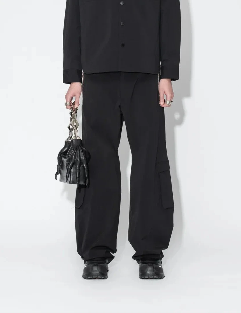 Nylon Cargo Trousers Black