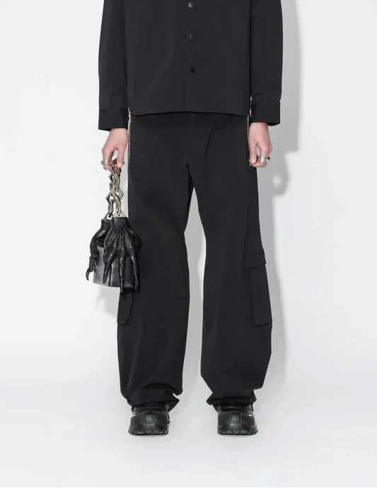Nylon Cargo Trousers Black