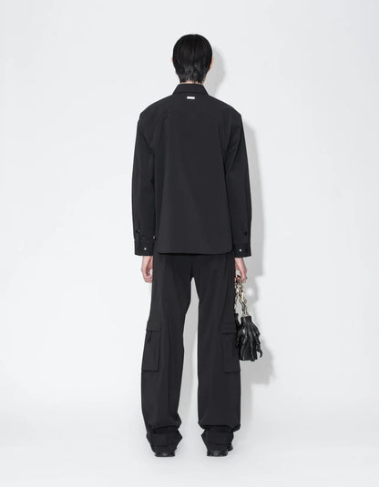 Nylon Cargo Trousers Black