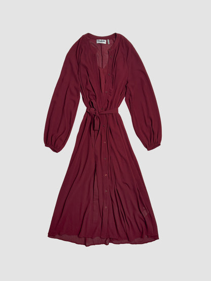 Dress Burgundy Belted