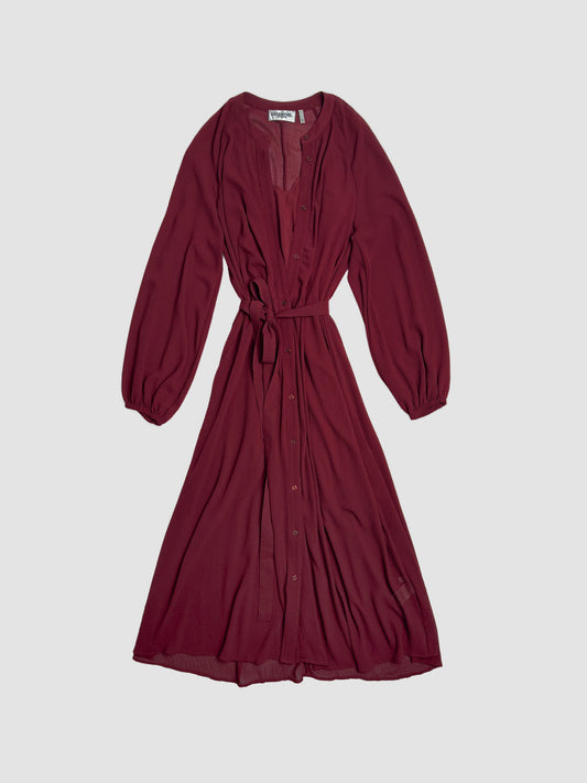 Dress Burgundy Belted