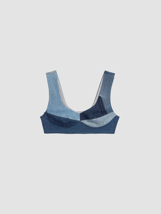Corsetted Denim Bra - Via Store
