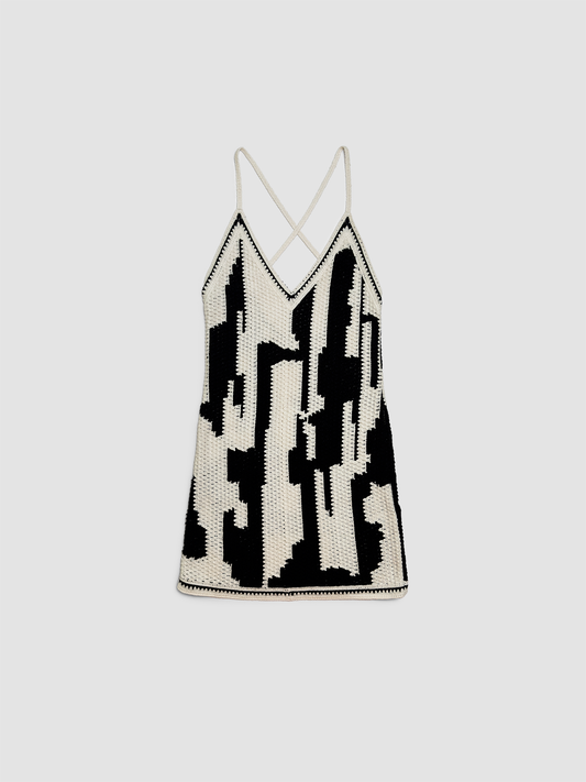 Dress Kaleen B&W Crochet