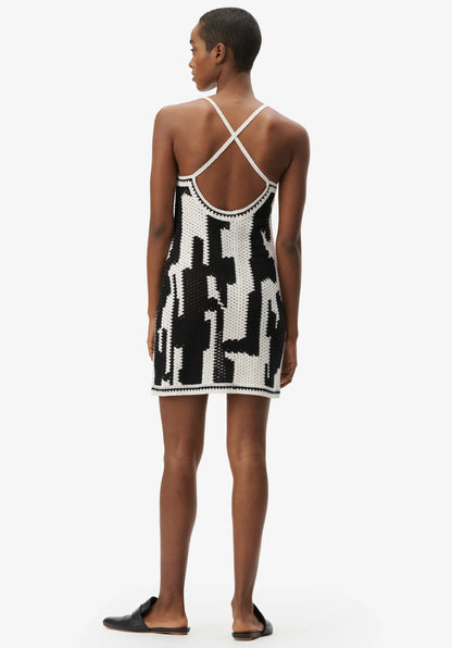 Dress Kaleen B&W Crochet
