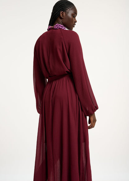 Dress Burgundy Belted